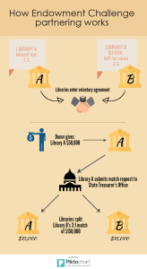 Piktochart makes it easy to create infographics, such as this one for the Wyoming Library Endowment Challenge.