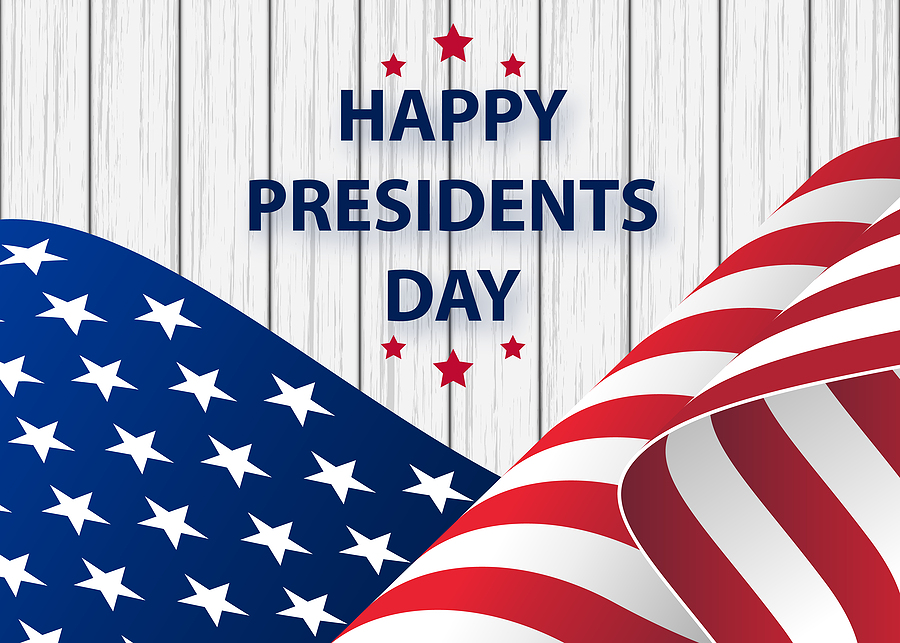 Happy Presidents Day background template. United States Happy presidents day - poster with flag of the USA. Patriotic background with USA symbols